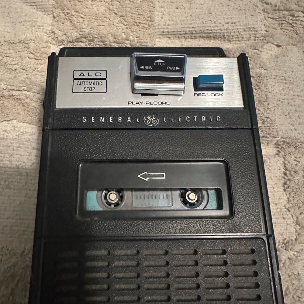 Black Portable Cassette Recorder